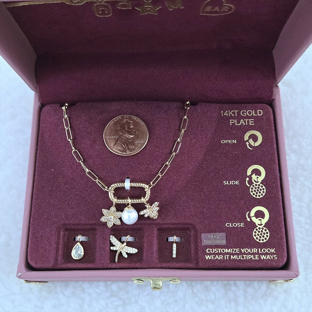 Charm Bar Interchangeable Charms Necklace - NIB - Picture 3 of 16